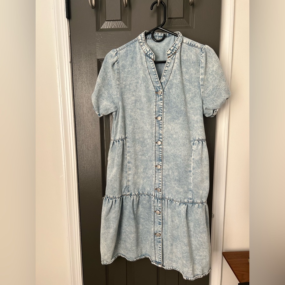 SHEIN Light Blue Denim Mini Dress
